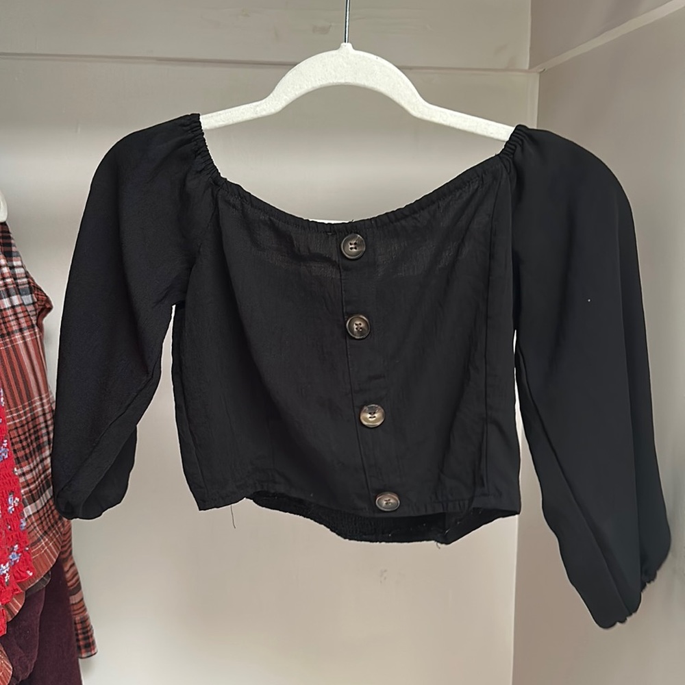 Small black shoulder top